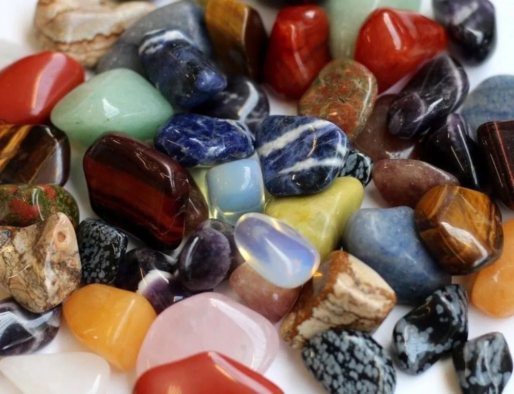 1kg mixed tumbled stones (12-35mm) crystal tumblestones gemstone