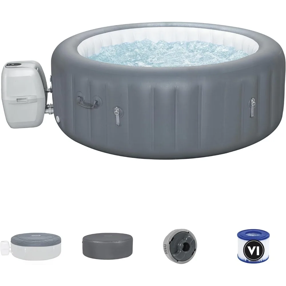 

Outdoor Hot Tub with 140 AirJets and Insulated Cover, 4 To 6 Person EnergySense Smart Inflatable Outdoor Hot Tub