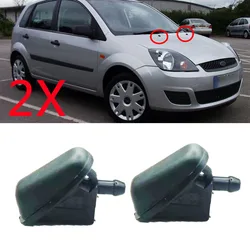 2X 2 Hole Car Front Windshield Washer Jet Nozzles Windscreen Wiper Sprayer For Ford Focus Mk2 Mk3 2005-2012 Fiesta 2001-2008