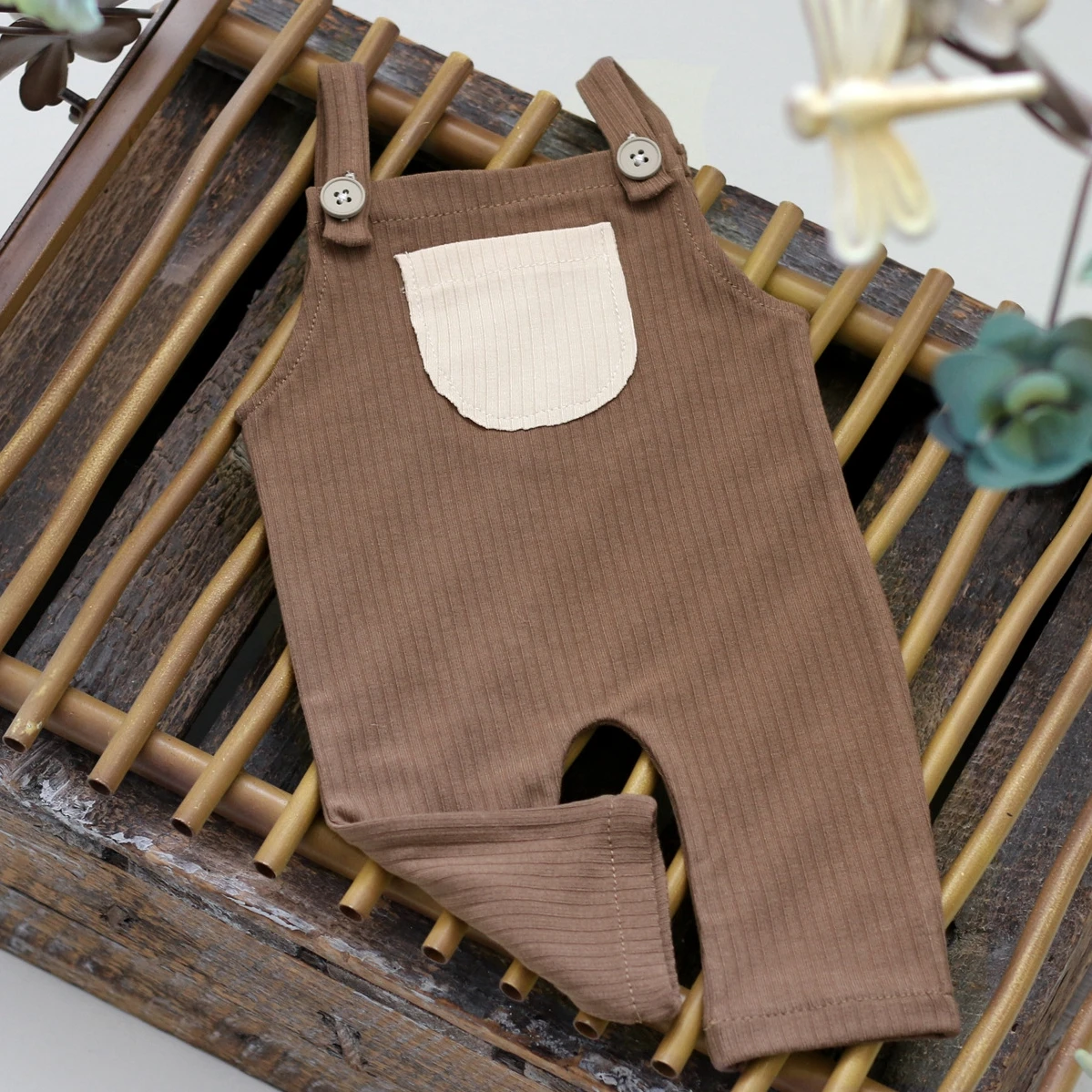 Fabric Newborn Overall Baby Photography Props Pocket Newborn Romper Classic Baby Boy Photo Outfit Infant Photography Accessories