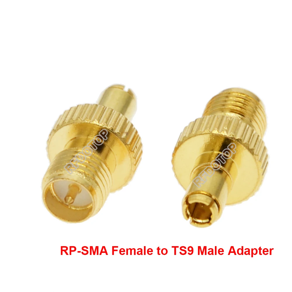 10PCS/lot RP-SMA Female to TS9 Male Plug Straight Connector for WiFi Radio Antenna TS9-J to RPSMA-J RF Coax Adapter Gold Plated