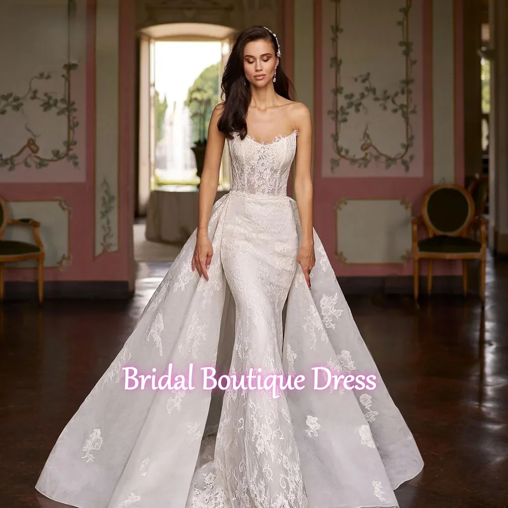 

Elegant Strapless Evening Dress 2026 Elegant Backless Prom Gown Charming Removable Hem Evening Gowns Vestidos De Novia