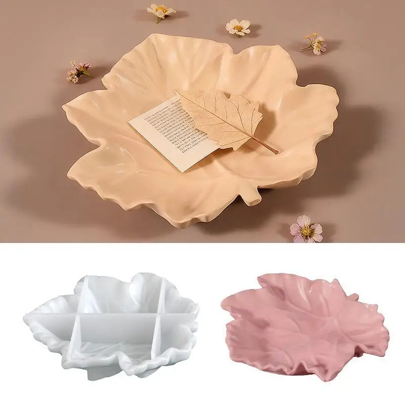 3D Leaf Ash Tray Resin Mold Silicone Tray Resin Casting Mold Jewelry Container Art For DIY Resin Coasters Cup Mats