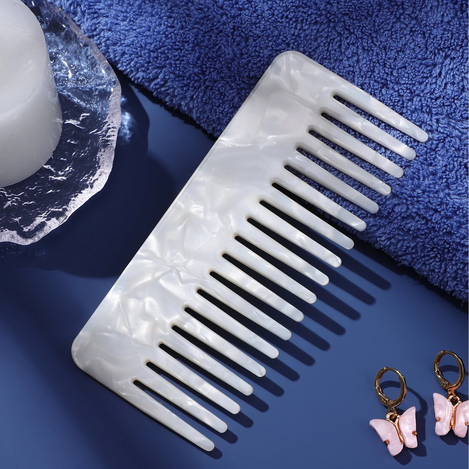 Wide Teeth Pocket Comb for Thick Hair Women's Hairpins Curls Man Combs Clips