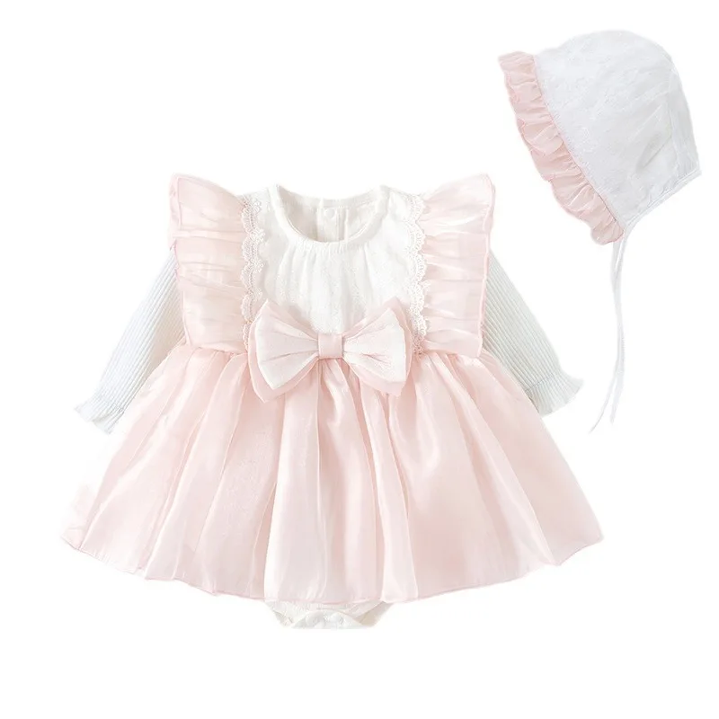 

Платье для девочек, детская сумка, пердежный комбинезон, новинка весны и осени 2025 года, платье принцессы с бантом, детский комбинезон для девочек, юбка