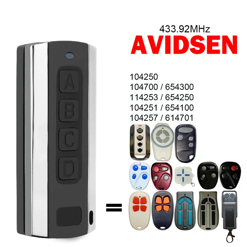AVIDSEN 104250 104700 114253 104251 104257 654300 654250 654100 614701 433MHz Rolling Code Garage Door Remote Control Duplicator