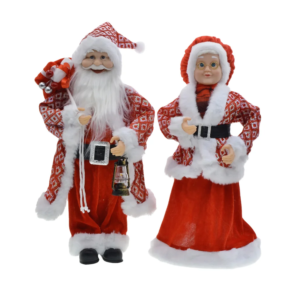New Year Christmas Santa Claus Doll Figurine For Home Decor Accessories Navidad Tree Ornaments 45cm Big Standing Figure 2023
