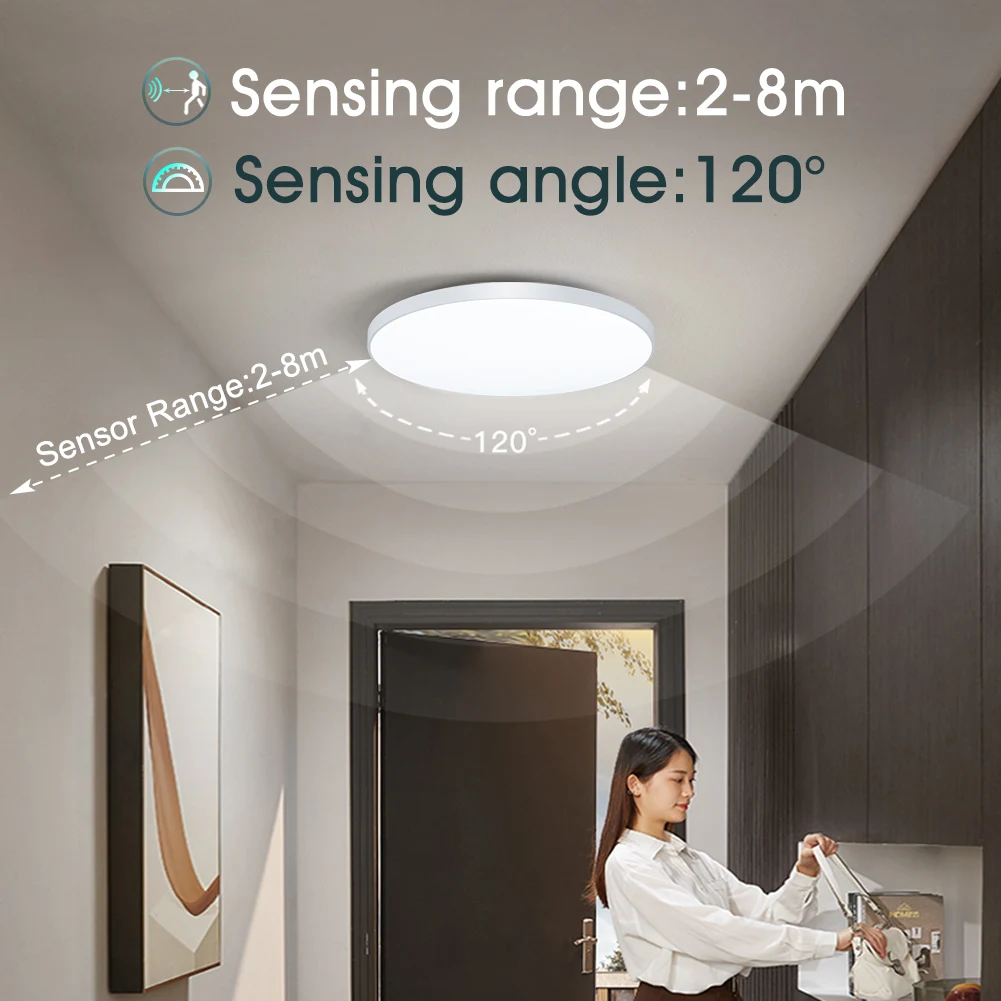 Radar Sensor Ceiling Lamp LED Sensitive Motion Sensor Lights for Hallway 15W 20W 40W Cold White Ceiling Lights For Room Corridor