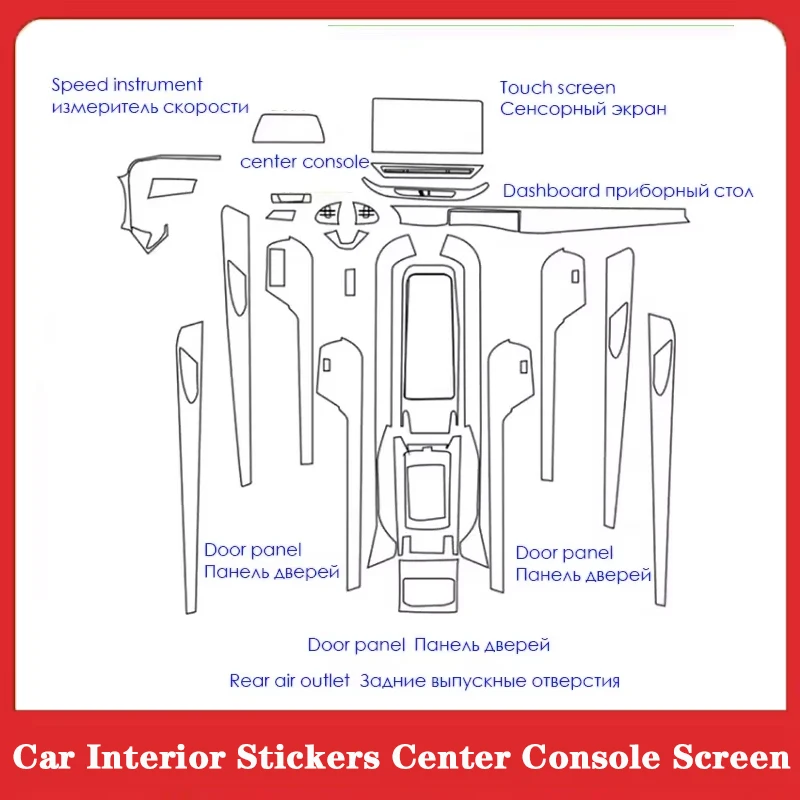 Interior Center Console Clear Protective Film TPU PPF Car Anti Scratch Tint Refit Set For Volkswagen Vw Id4 Id 4 Crozz Id6 Id 6