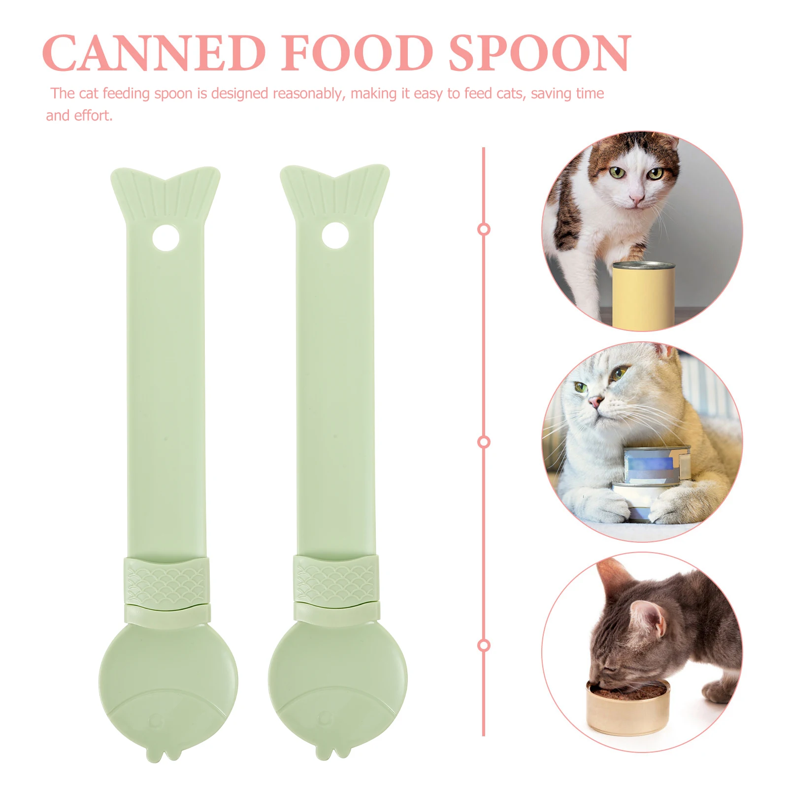 

2pcs Feeding Spoon For Cat Dog Canned Treats Abs Reusable Portable Cat Food Squeezer Secure Locking Mechanism Easy Squeeze Wet