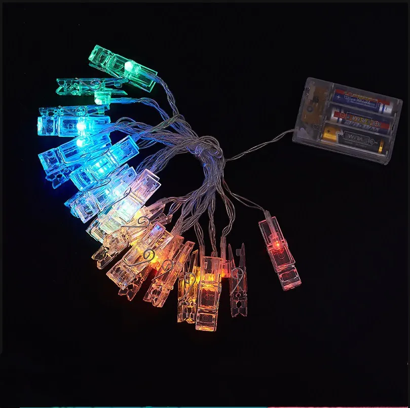 6 m 40 LEDs Lichterkette, Foto-Clip, Feengirlande, Lichterkette, batteriebetrieben, USB-betrieben, für Hochzeit, Geburtstag, Party, Weihnachtsdekoration 02 – Detail 19