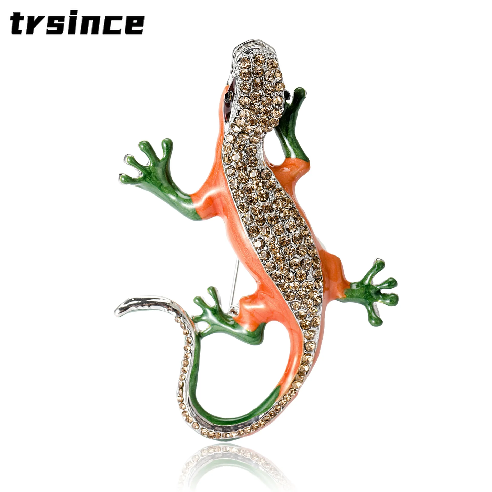 Fashionable New Vintage Enamel Lizard Brooch Minimalist Animal Pins Ladies Clothing Corsage Ornaments