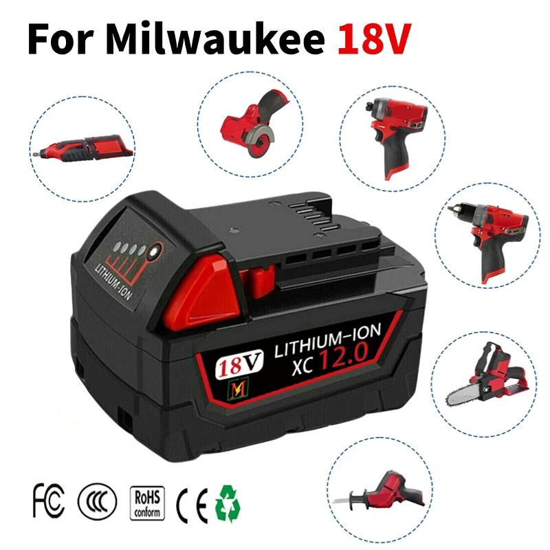 Original 18V 9.0Ah/12.0Ah For Milwaukee M18 battery 48-11-1815 48-11-1850 2604-22 2604-20 2708-22 2607-22 power Tools Battery