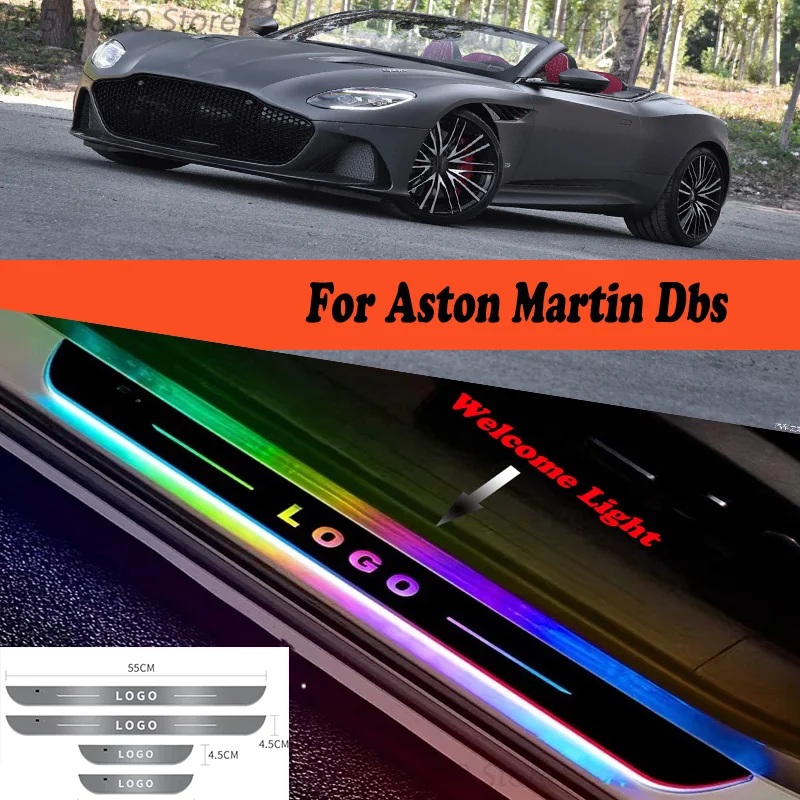 

For Aston Martin DBS Car Door Sill Light Customized Logo LED Welcome Threshold Pedal Lamp Accessories