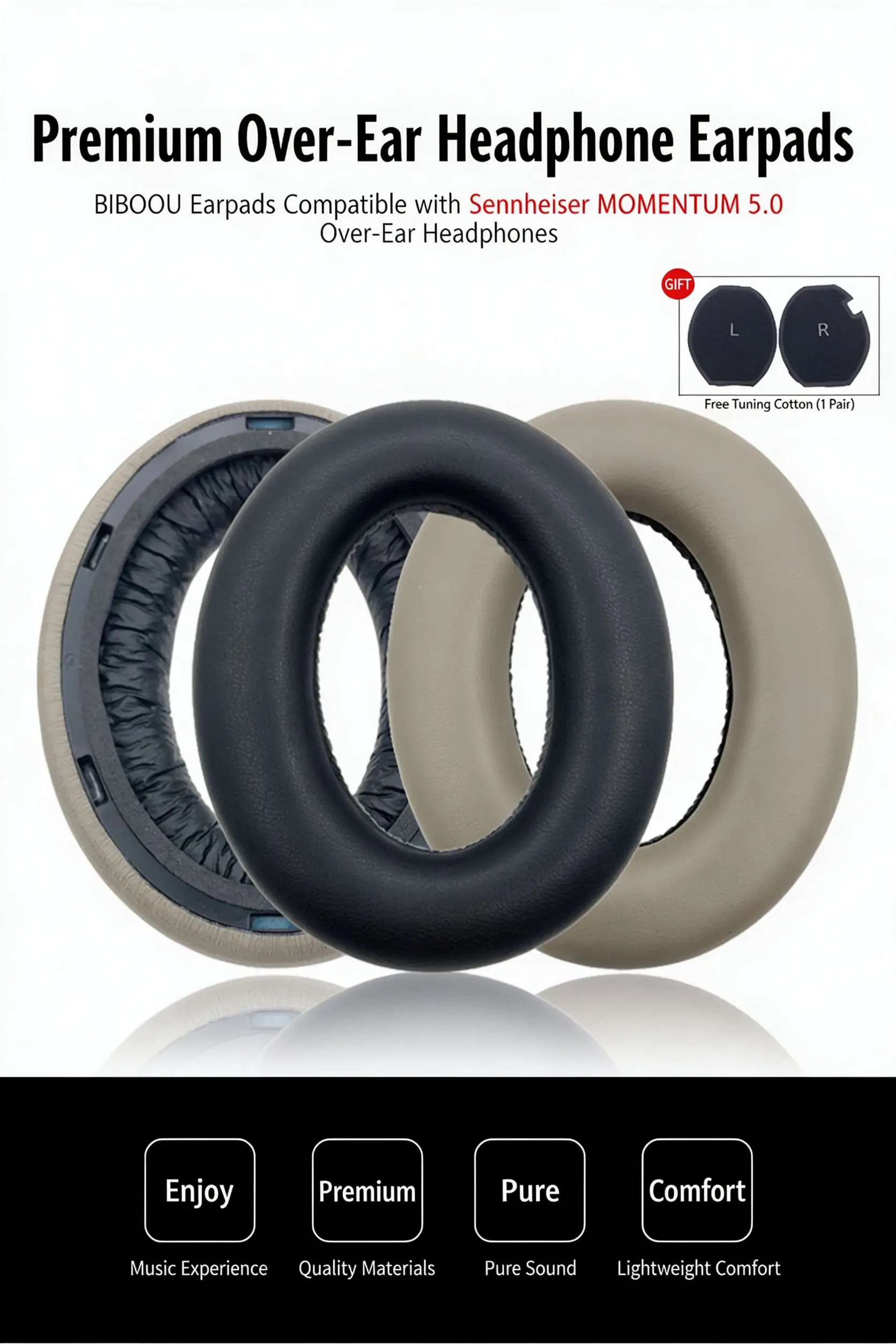 Ear Pads For SENNHEISER MOMENTUM5 Headphone Cushion MOMENTUM 5.0 Wireless Headset Foam Pad Earpads Sponge Earmuffs