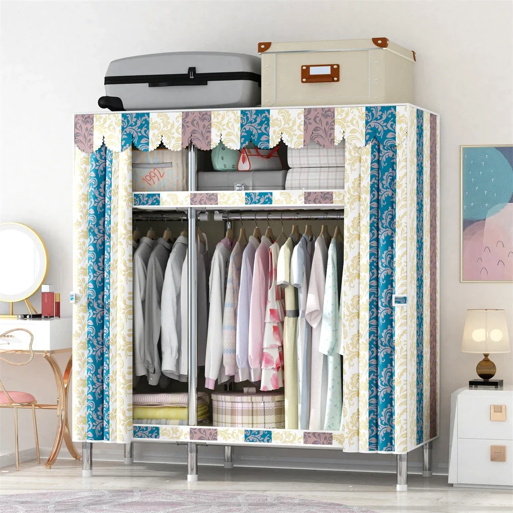 

% шкаф 130 см x 45x170 см, 26 мм, стальная труба в сборе, подвесная одежда, смелый простой шкаф из ткани Оксфорд