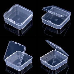 Mini Rectangle Clear Plastic Jewelry Storage Case, Container Packaging Box for Earrings, Rings, Beads, Small Items Collection