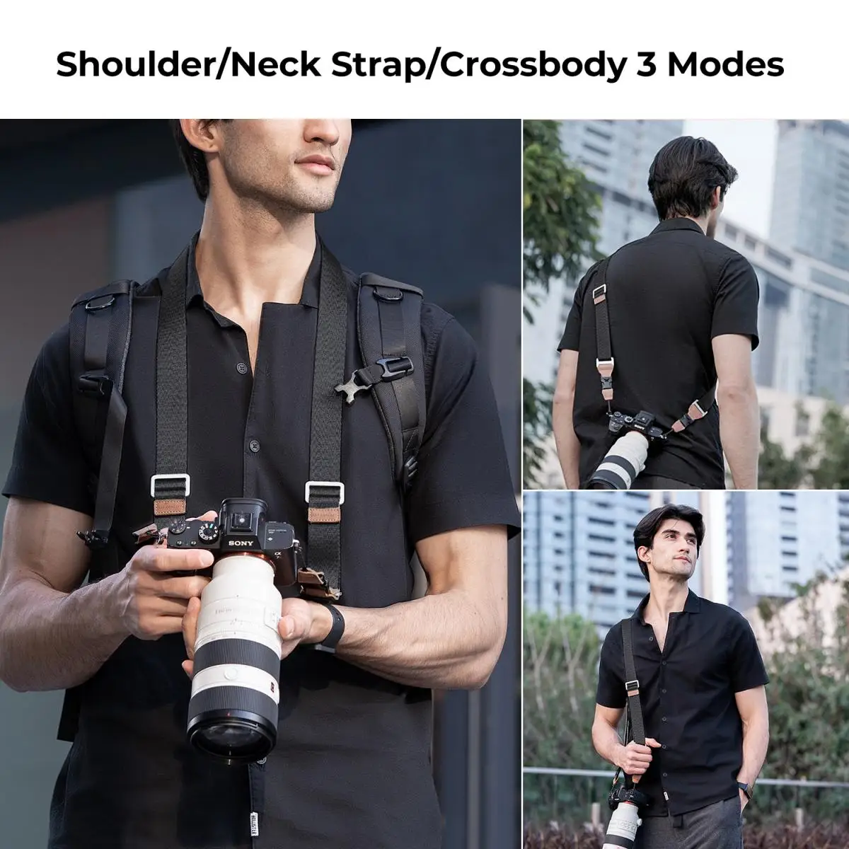 K&F Concept 160cm Camera Shoulder Neck Strap 32mm Width Adjustable Sling Camera Strap for Nikon Canon Sony Olympus DSLR Camera