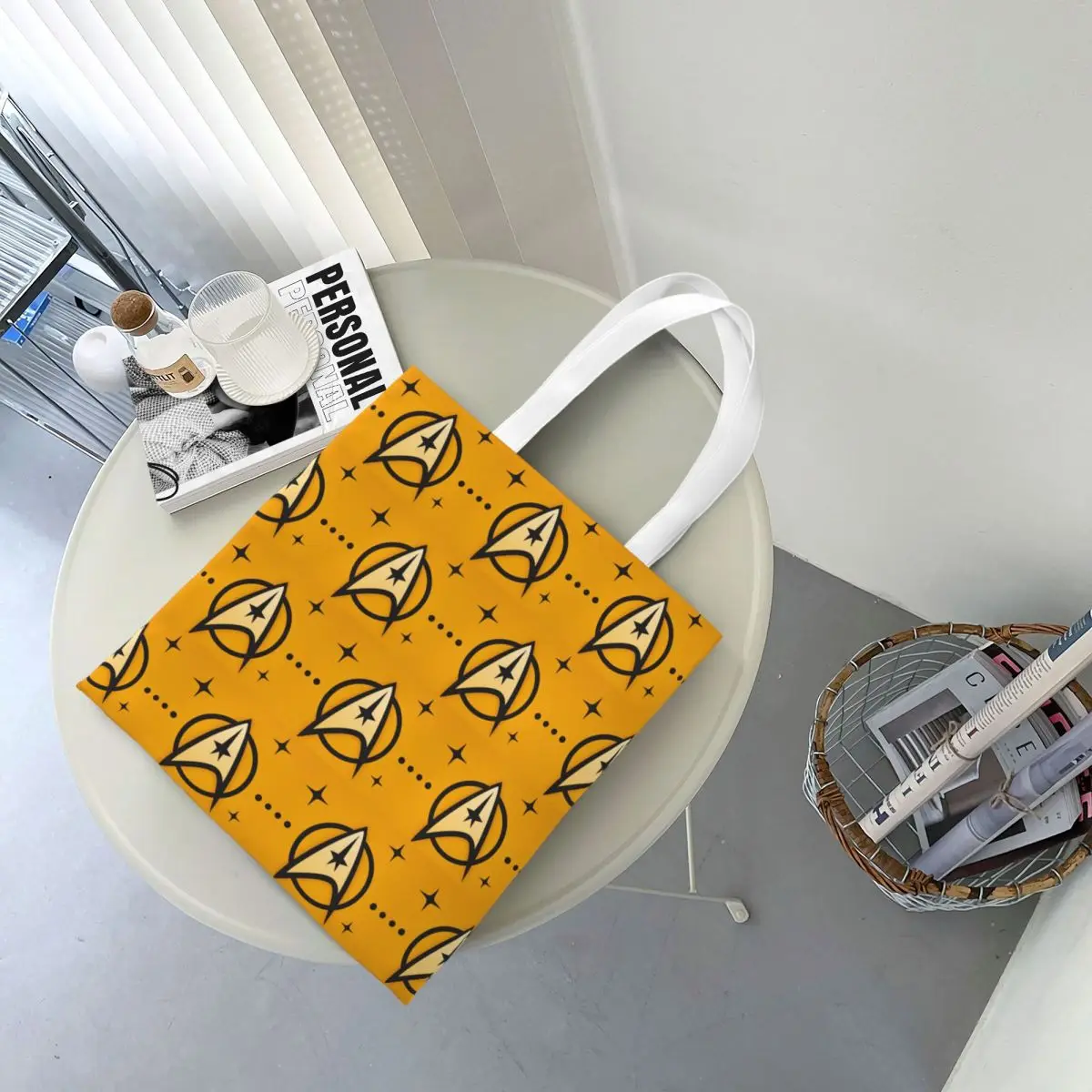 Star Treks Science Fiction TV Series  Shopping Bags Foldable Canvas The Tote Bag Ladies Shoulder Tote Travel Handbag