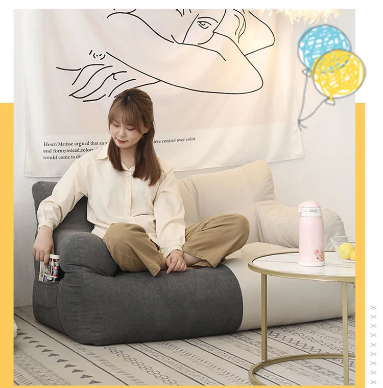 2 Person Bean Bag Sofas Relaxing Soft Lazy Puffs Sofa Living Room Comfortable Backrest Chair Portable Sleeping Sofas Furniture