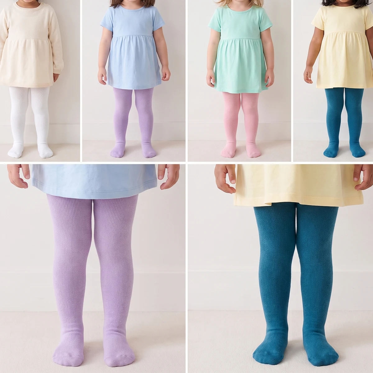 4 Stück Strumpfhosen für Kleinkinder, Mädchen, einfarbig, Basic-Leggings, mittlere Dicke, passend zu allen Anlässen – Detail 8