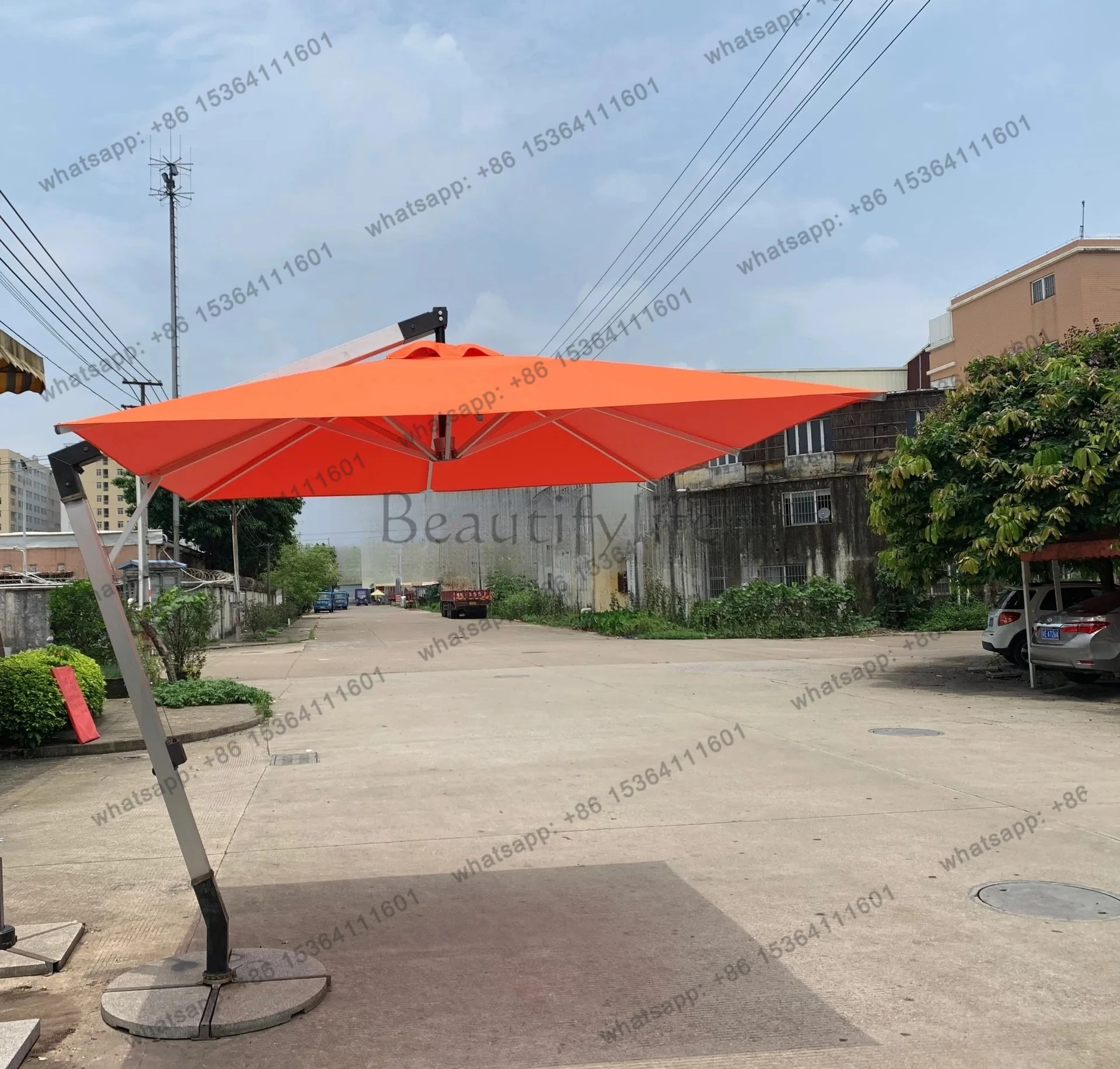 outdoor sunshade courtyard beach umbrella all-aluminum 7-character umbrella hotel villa garden balcony parasol