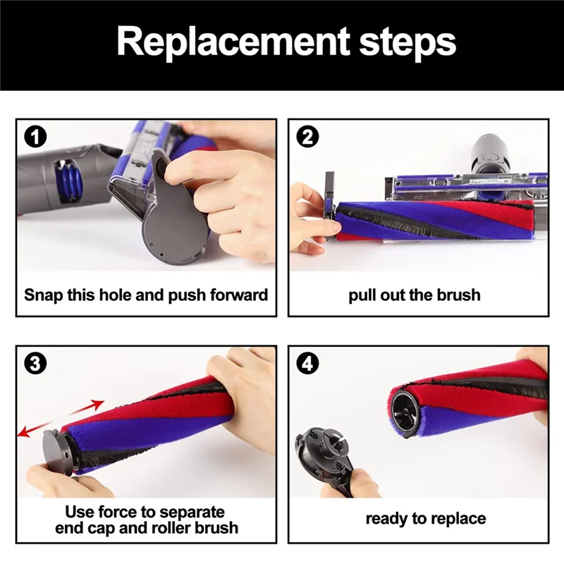 N98R Roller Brush Bar End Cap Cover For V10 Slim V12 Detect Slim V15 Detect Slim Vacuum Cleaner Side Replacement Parts 2Pc