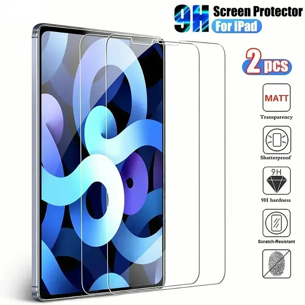 2 pcs Tempered Glass For Ipad Pro 11 12.9 9 10.2 10.5 Air 4 3 2 Tablet Screen Protector For Ipad Mini 6 5 4 3 1 2020 2021 Glass