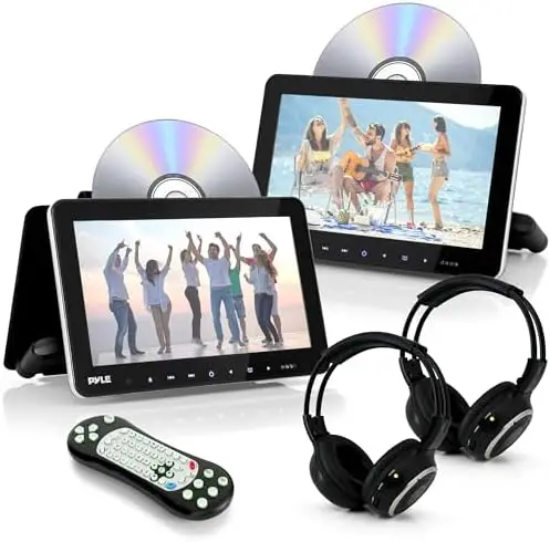 

Pyle 10.5" Headrest DVD Monitor with IR/FM Transmitter & Wireless Headphones