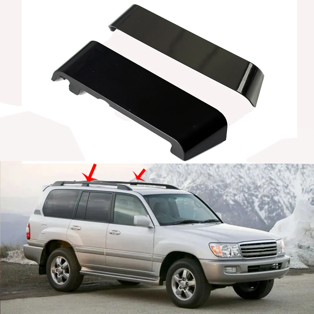 Black Car Roof Rack Rail Middle Trim Cover Roof Bar End Shell For Toyota Land Cruiser Prado FJ120 2003-2009