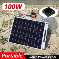 100W Outdoor Solar Panel Charger Waterproof Placa Solar With Dual USB Ports For Camping And Cells Solar Battery Charging