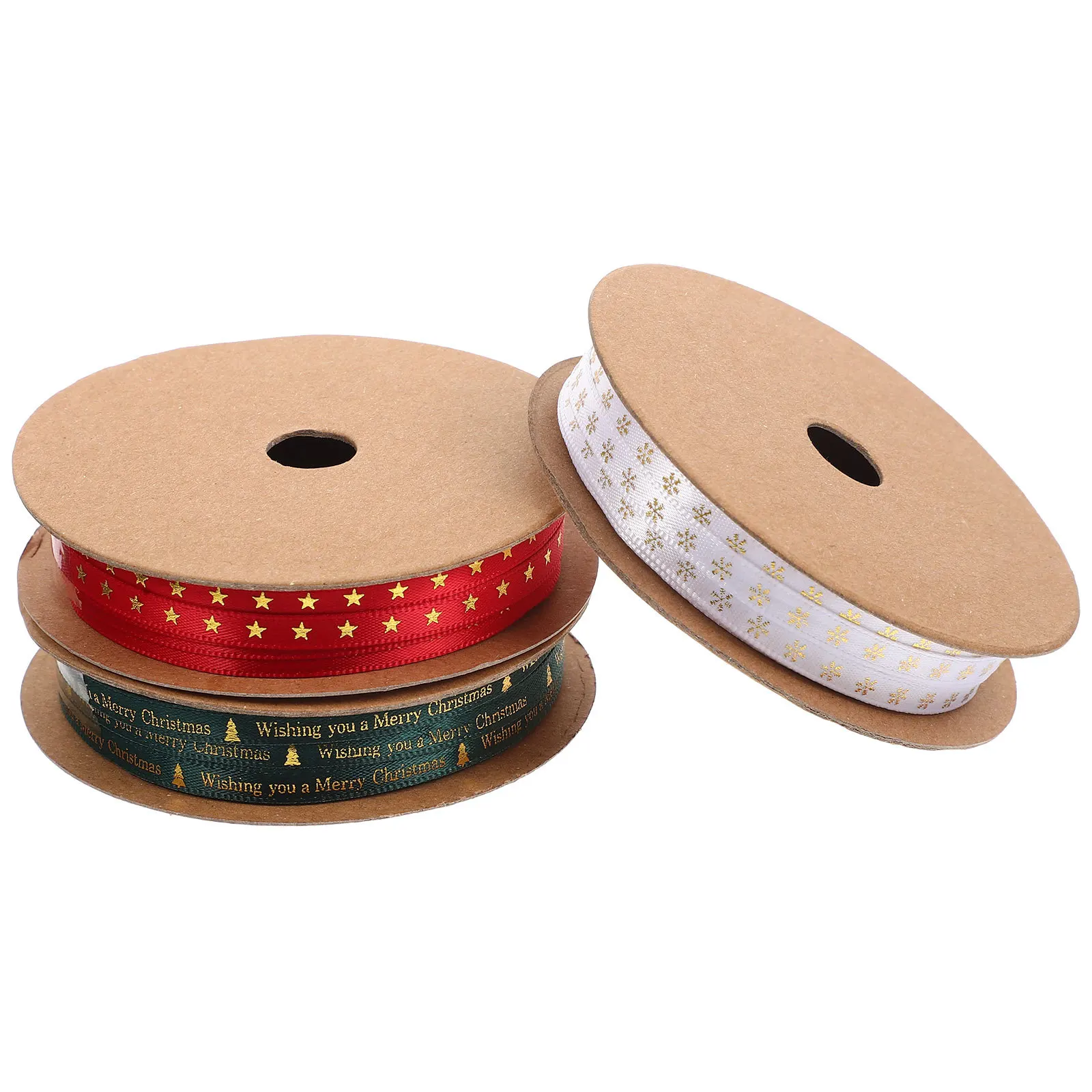 3 لفات هدية التفاف الشريط البوليستر مقاومة للاهتراء شريط زخرفي لعيد الميلاد هدايا DIY بها بنفسك القوس صنع شجرة عيد الميلاد ديكور