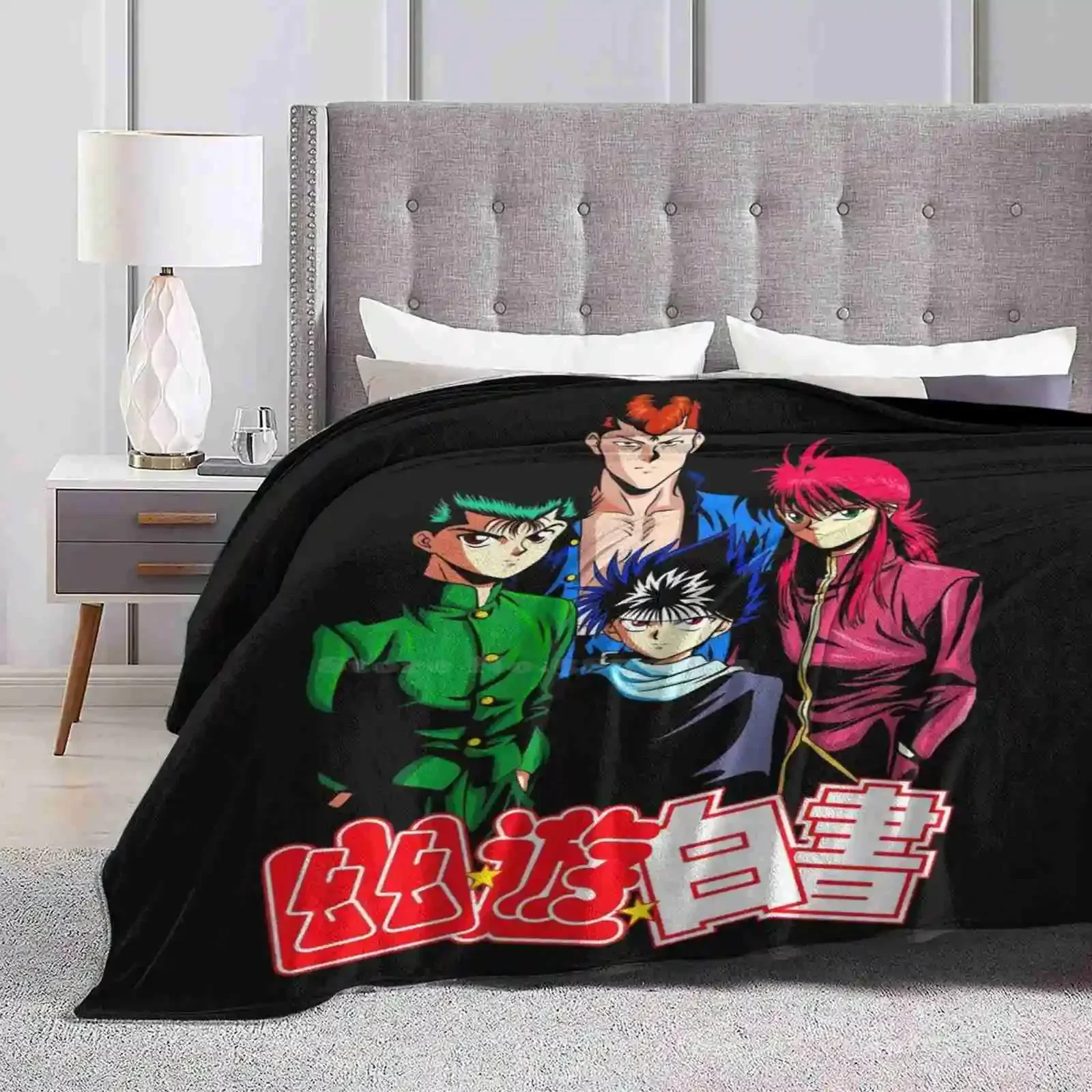 Yuyuhakusho Squad Best Selling Room Household Flannel Blanket Yuyu Hakusho Yu Yu Hakusho Manga Hiei Kurama Yusuke Urameshi