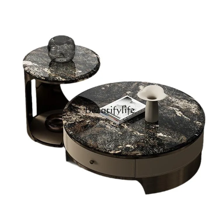 

Round coffee table marble large flat living room round coffee table Italian design