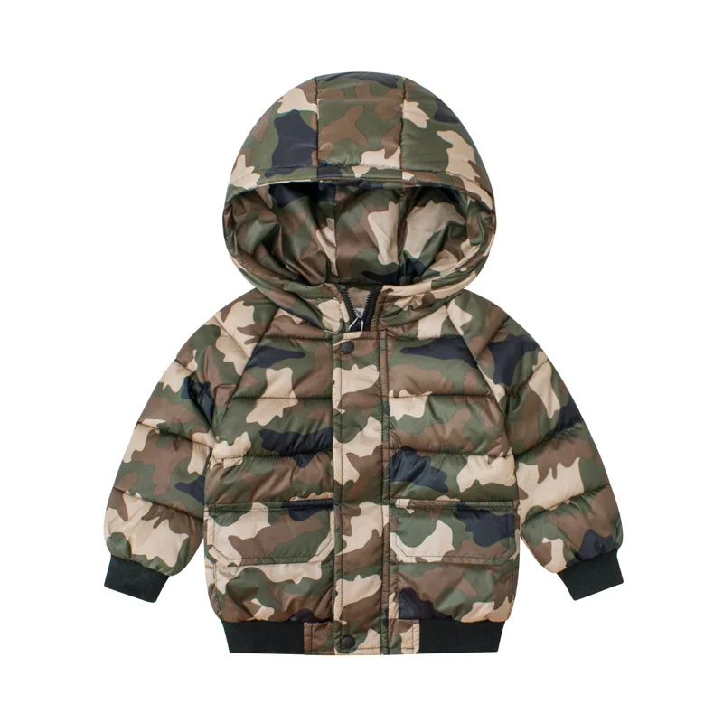 

2024 Children's clothing Boys camouflage fall/winter zipper cotton-padded jacket with long sleeves