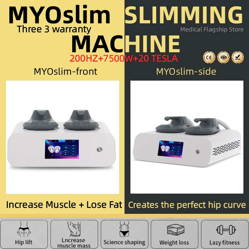 MYOslim EMS Body Sculpt Machine 7500W 20Tesla Muscle Stimulation Beauty Equipment for Waist Hip Abdomen Body Shaping Care