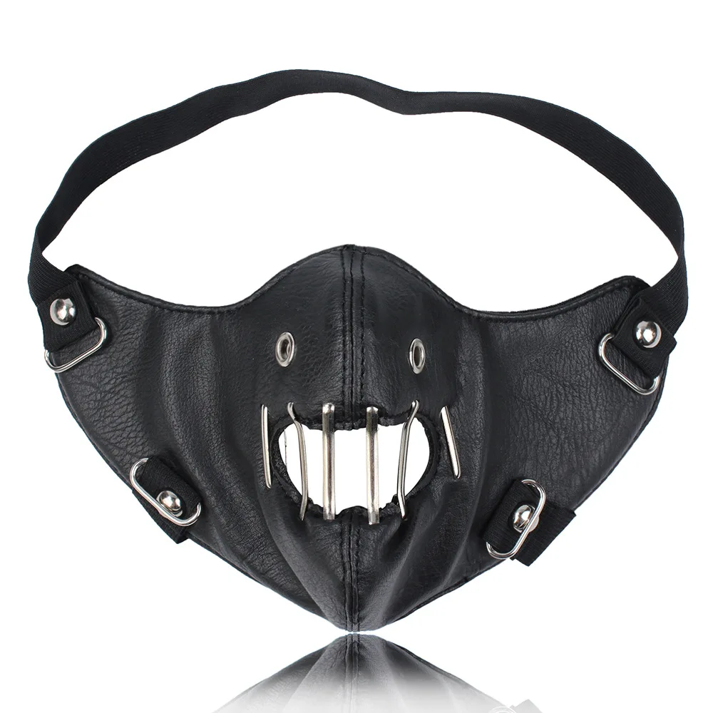 Half Face Killer Prop Leather Mask, The Silence of the Lambs, Human Party Muzzle, Cosplay