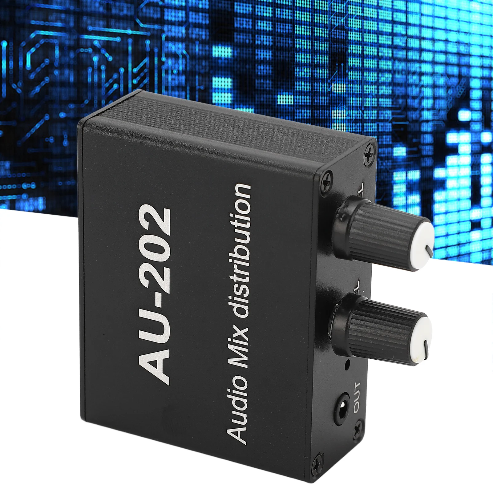 오디오 믹스 앰프 스테레오 믹서 오디오 분배기 2 입력 2 출력 3.5mm 잭 플러그 앤 플레이 알루미늄 합금 오디오 믹스 앰프