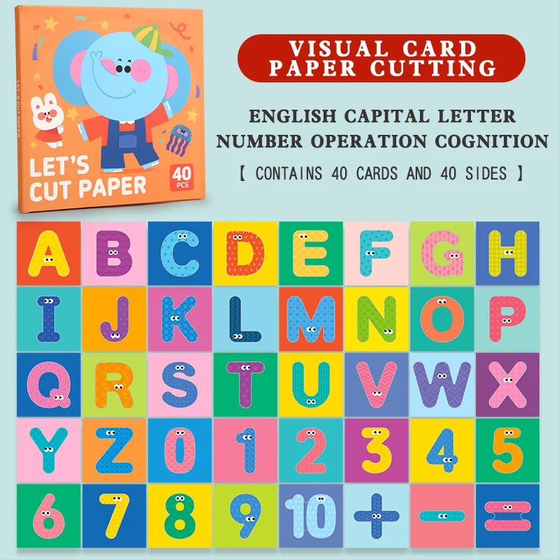 40 szt. Dziecięce Kreskówkowe DIY Kolorowe Papierowe Wycinanki Składanki Zabawki Rękodzieło dla Dzieci Zwierzęta Rękodzieło Papierowe Sztuka Nauka Zabawki Edukacyjne