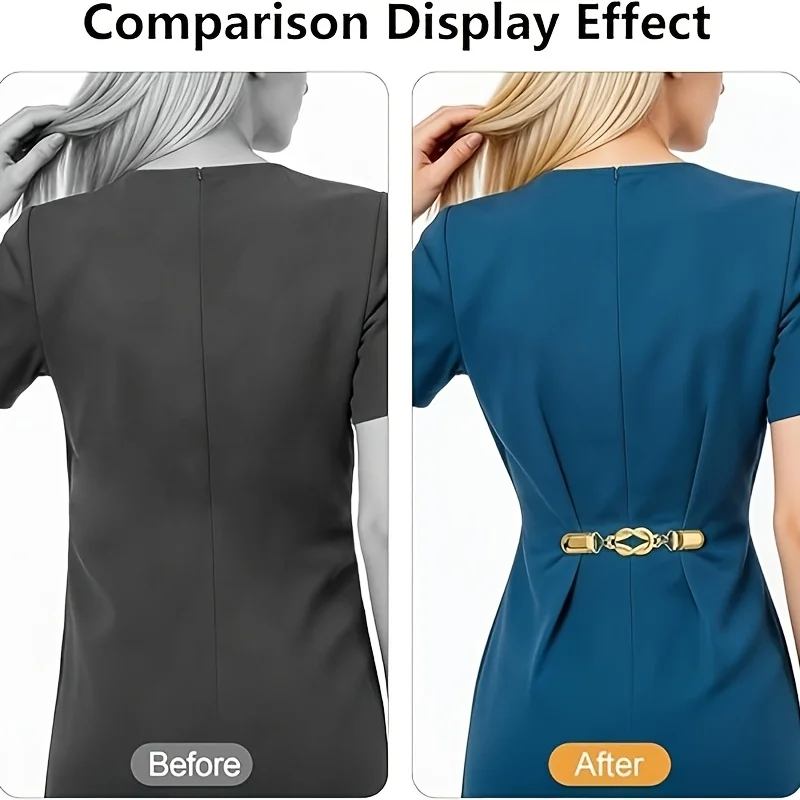 Paquete de 4/6 Clips para Cintura, Clips Vintage para Suéter, para Ajustar el Cuello de un Cardigan, Fijar la Espalda de un Vestido, Camisa Elástica, Ropa Holgada, Unisex