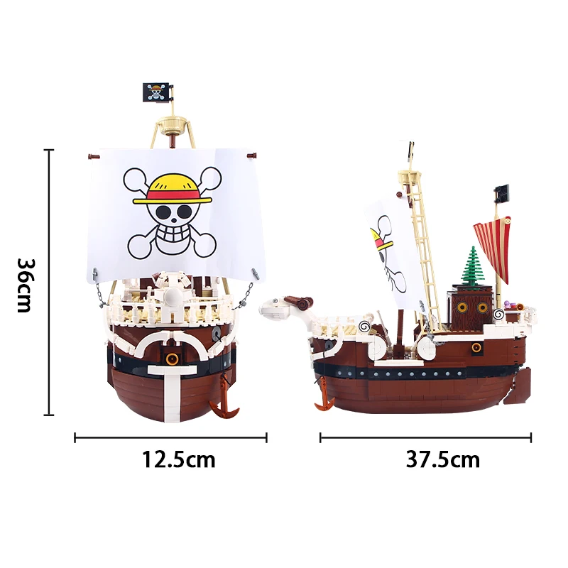 2022 New Anime One Piece Going Merry Thousand Sunny Model Building Blocks Bricks Kit Luffy Zoro Sanji Figures Set Kid Toys Gift