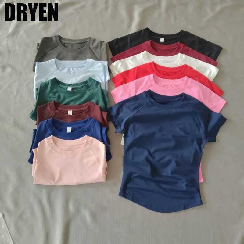 

Женский топ с короткими рукавами DRYEN Impact, топ для занятий йогой, спортивная одежда, спортивная футболка, одежда для фитнеса, обтягивающие топы для бега