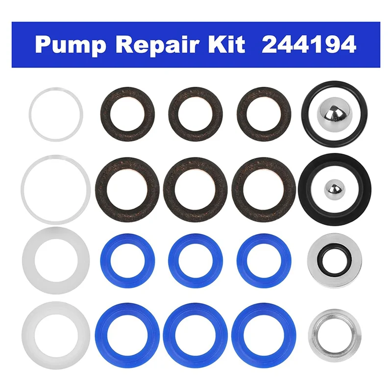 AAAF 10X 244194 펌프 수리 키트 - 에어리스 페인트 분무기 액세서리 펌프 수리 패킹 키트 (295 390 395 490 495 595 3400 용)