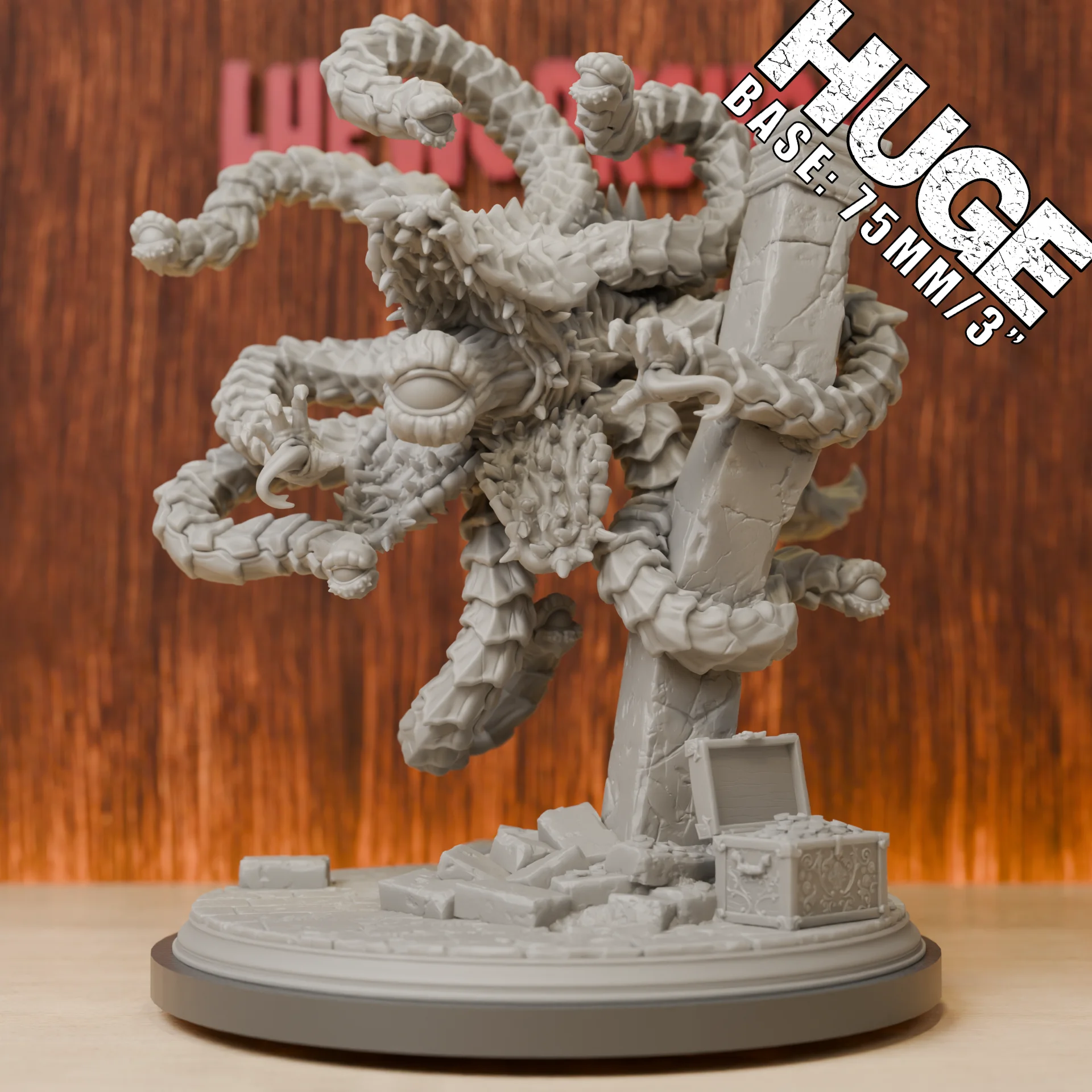 Ravenous Beholder Monster Boss Miniatures | Resin 3D Printed DND Pathfinder Mini | Unpainted Grey