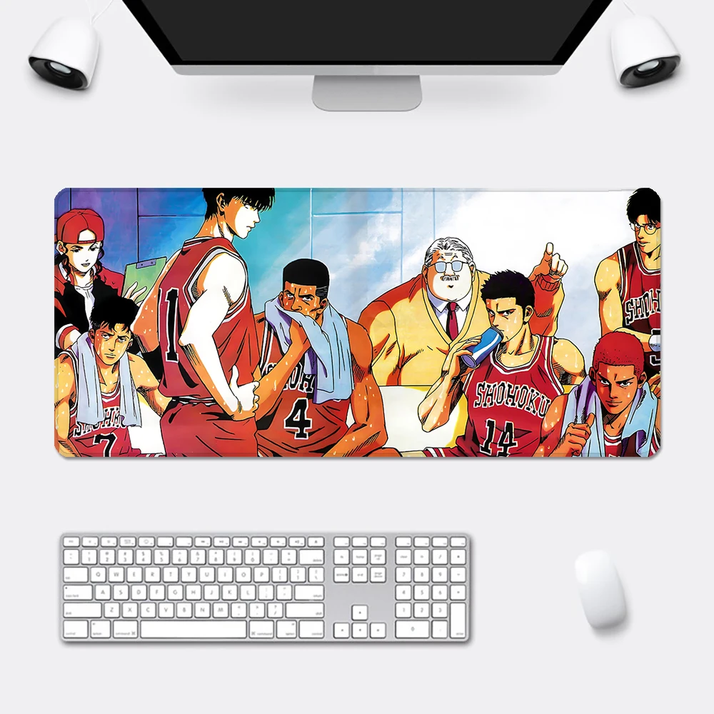 Hot Anime Slam Dunk Mousepad HD Printing Computer Gamers Locking Edge Non-slip Mouse Pad XXL90x40cm Keyboard PC Desk Pad