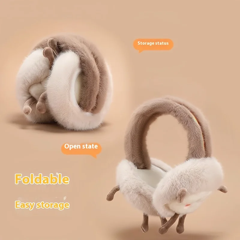 Winter Warm Plush Ear Protector Cute Cloud Ear Cover Folding Anti Cold Earrings Cartoon Earrings Winter Ear Warmer