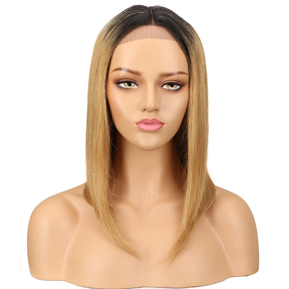 Sleek Straight Human Hair Wigs For Women TT1B/27 Ombre Brown USA 5 Day Delivery Remy Brazilian Hair Wigs 13X5X2 Lace Front Wigs