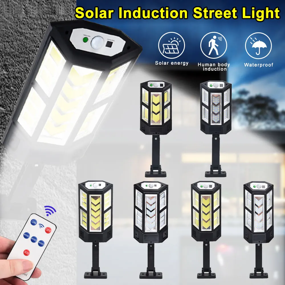 

Solar Power Induction Street Light Outdoor Remote Control Motion Sensor Security Wall Light Garden Lamp for Patio Path Yard