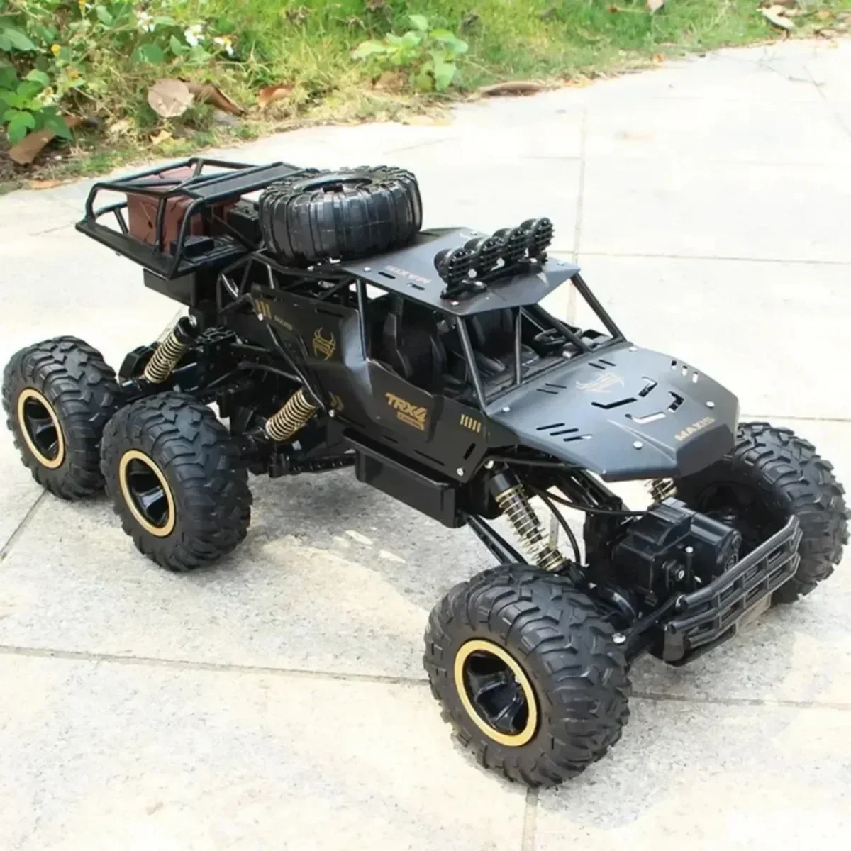 1:12 tamaño de gran tamaño 46CM 6 ruedas 4WD RC coche RC camión cuerpo de aleación de Metal Control remoto todoterreno 4x4 vehículos juguetes eléctricos para niños