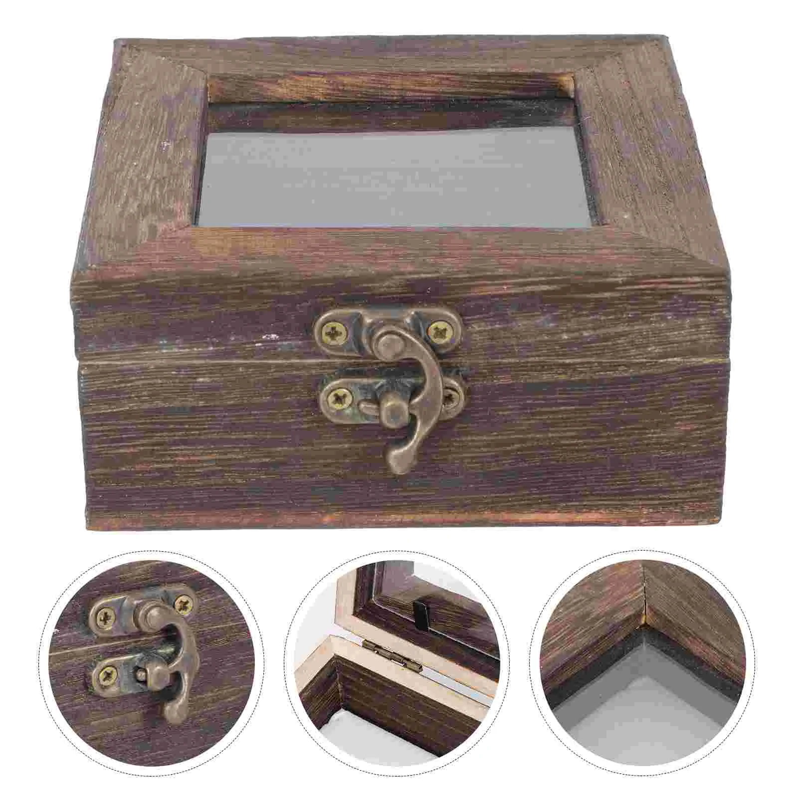 Butterfly Specimen Box Case Retro Wooden Lidded Sample Display Cabinet Holder Plant Trays Jewelry Vintage